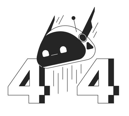 Robot head error 404  イラスト