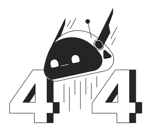 Robot head error 404  Illustration