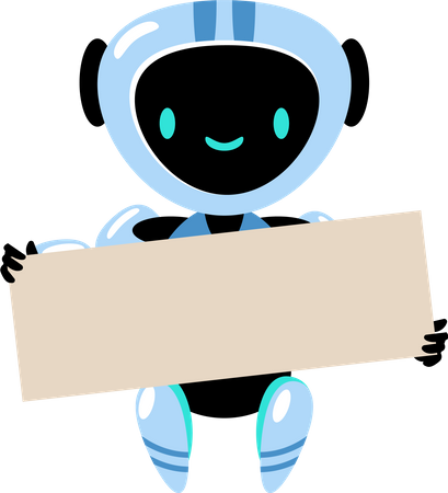 Robot holding board  Illustration