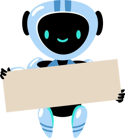 Robot holding board  Illustration