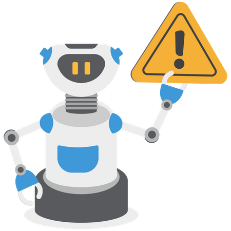 Robot is alerting employees regarding scam  イラスト