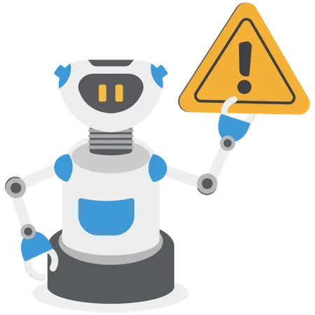 Robot is alerting employees regarding scam  Illustration