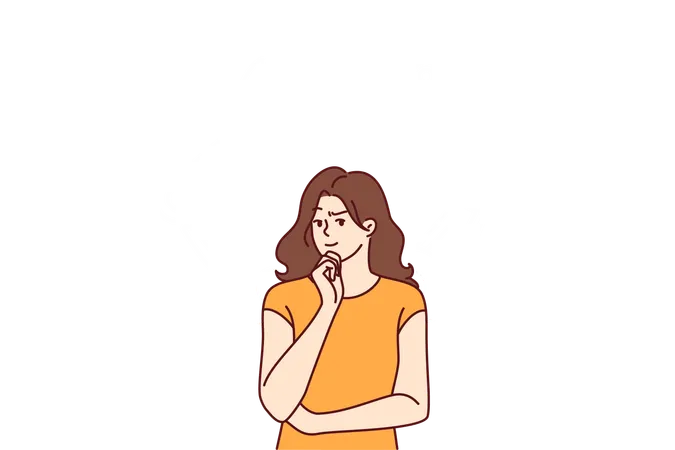 Woman With Robot Arms Behind Thinks About Introduction Of AI And Robotic In Business Processes Concept Robotic Artificial Intelligence Technologies To Improve Productivity Of Company Employees Illustration