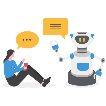 Robot is replying to clients feedback  Illustration