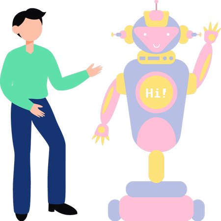 Robot is saying hi  Illustration