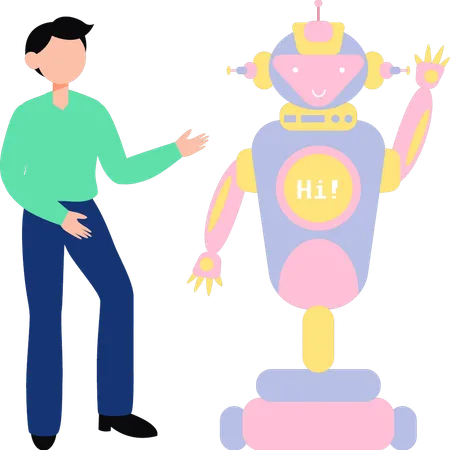 Robot is saying hi  Illustration