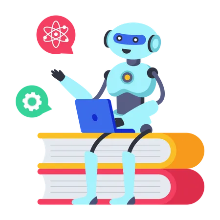 An Icon Design Of Robot Learning Showcasing Modern Study Icon Illustration