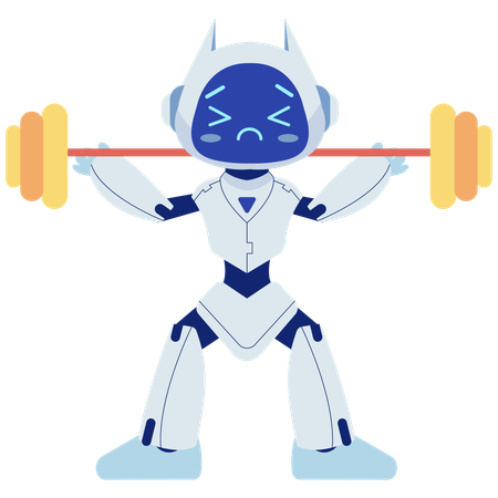 Robot levantando pesas  Ilustración
