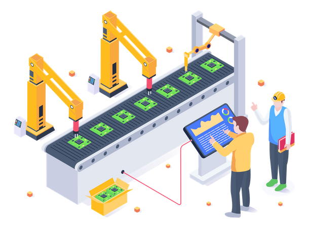 Robot Manufacturing  Illustration