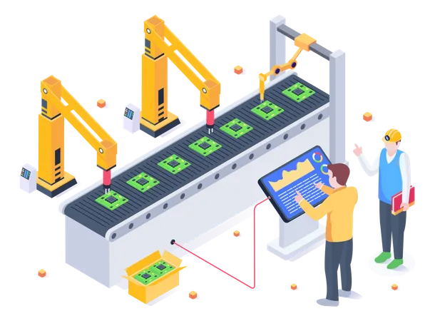 Robot Manufacturing  Illustration