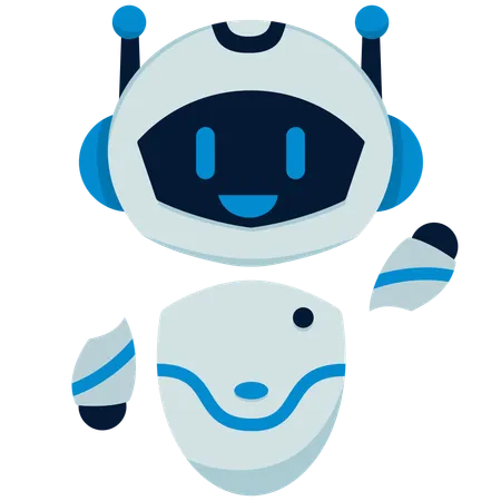 Un robot mignon qui dit bonjour  Illustration