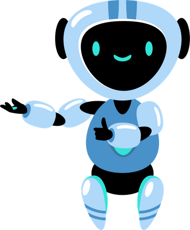 Robot mostrando algo con el pulgar hacia arriba de garantía  Ilustración