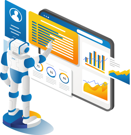 Robot optimisant le référencement  Illustration