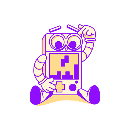Robot playing the game  Illustration