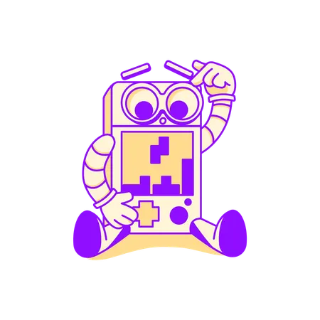 Robot playing the game  Illustration