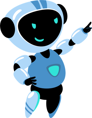 Robot pointing at goal  Illustration