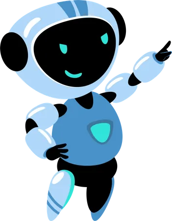 Robot pointing at goal  Illustration