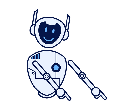 Robot pointing down gesture  Illustration