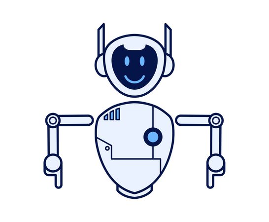 Robot pointing down  Illustration