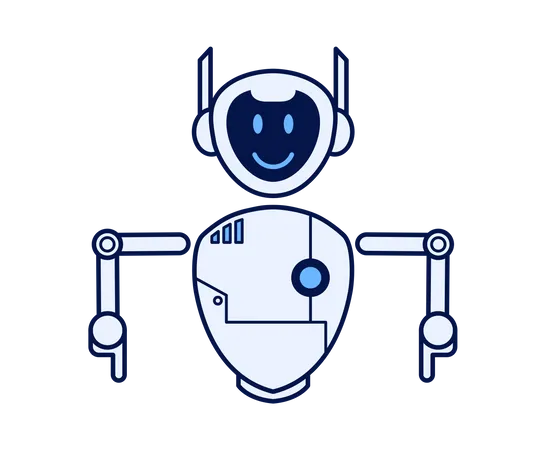 Robot pointing down  Illustration