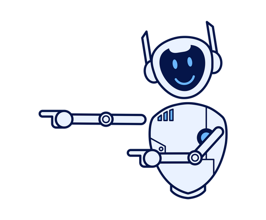 Robot pointing left side  Illustration