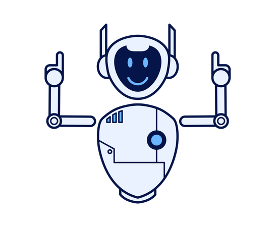 Robot pointing upwards Illustration