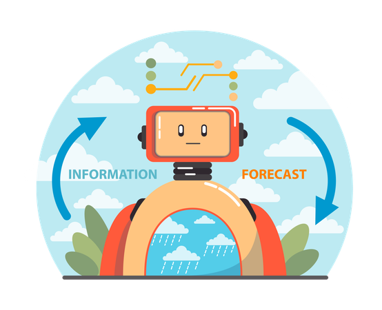 Robot process and deep machine  Illustration