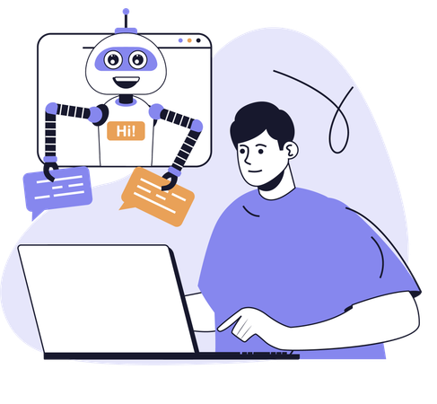 El robot proporciona un cronograma de fechas límite al empleado  Ilustración