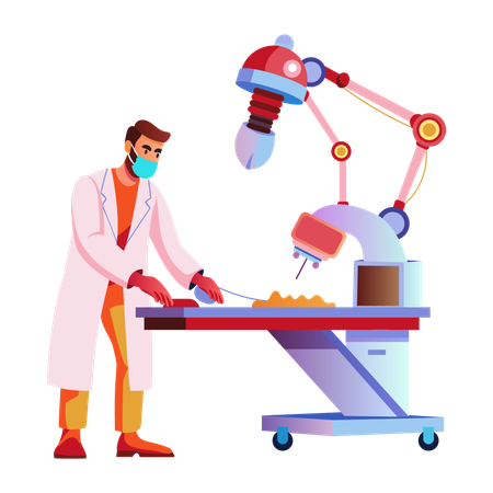 Robot que realiza cirugía con nanotecnología  Ilustración