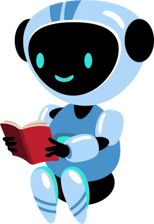 Robot reading book  일러스트레이션