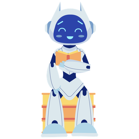 Robot Reading  Illustration