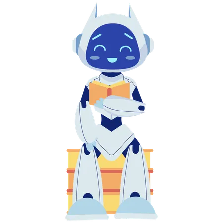 Robot Reading  Illustration