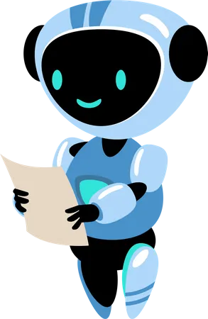 Robot reading report  Illustration