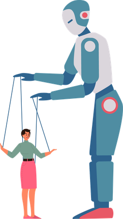 Robot replaces employee  Illustration