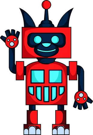 Robot Saying Hello  Illustration