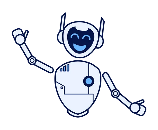 Robot saying hi  Illustration