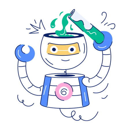 Heres A Doodle Illustration Of Robot Scientist Illustration