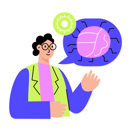 Robot scientist working on robot  Illustration