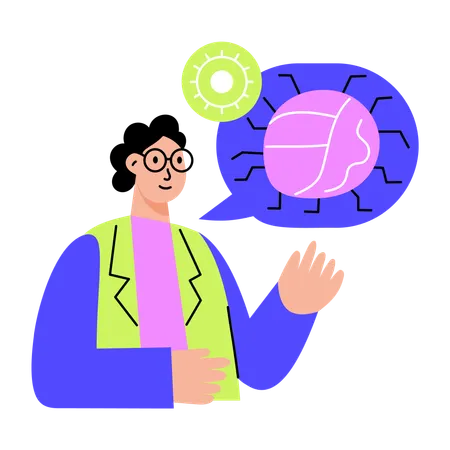 Robot scientist working on robot  Illustration