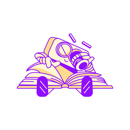 Robot searching files  Illustration