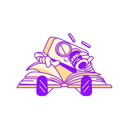 Robot searching files  Illustration