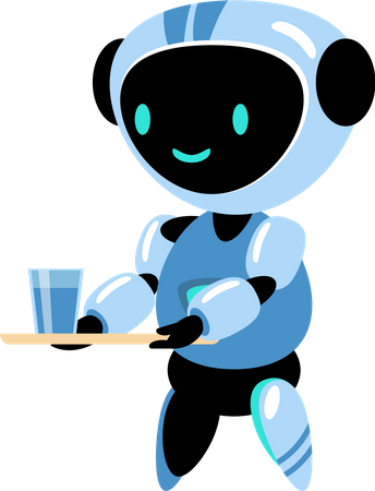 Robot serving water  Illustration