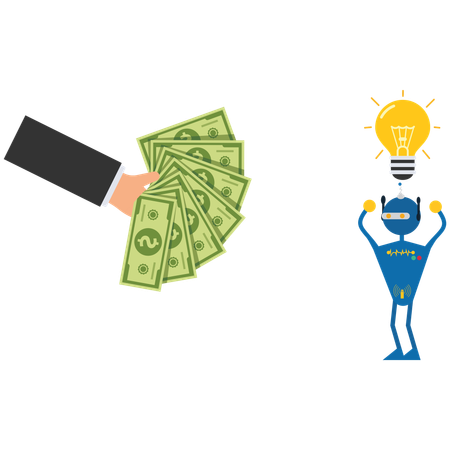 Robot shares money ideas  Illustration