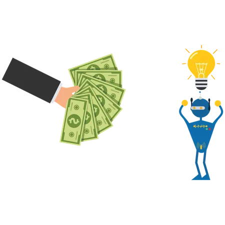 Robot shares money ideas  Illustration