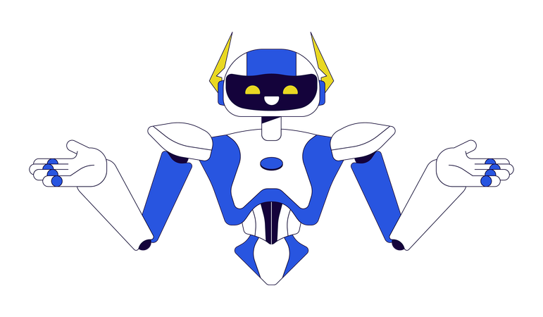 Robot shoulders shrugging  Illustration