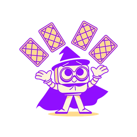 Robot showing file trick  Illustration