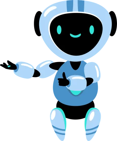 Robot showing something with guarantee thumb up  Illustration