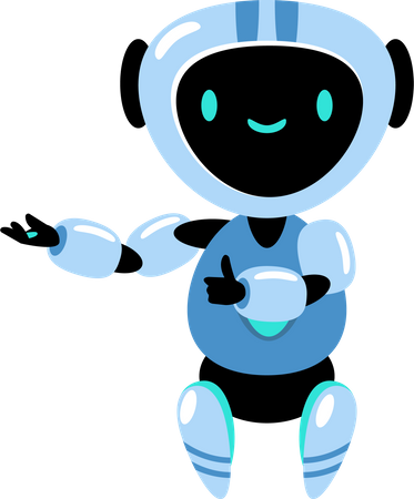 Robot showing something with guarantee thumb up  Illustration