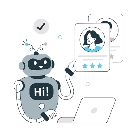 Robot showing Unlocking Customer Insights  Illustration