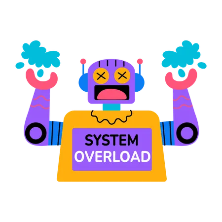 Robot system overload  Illustration
